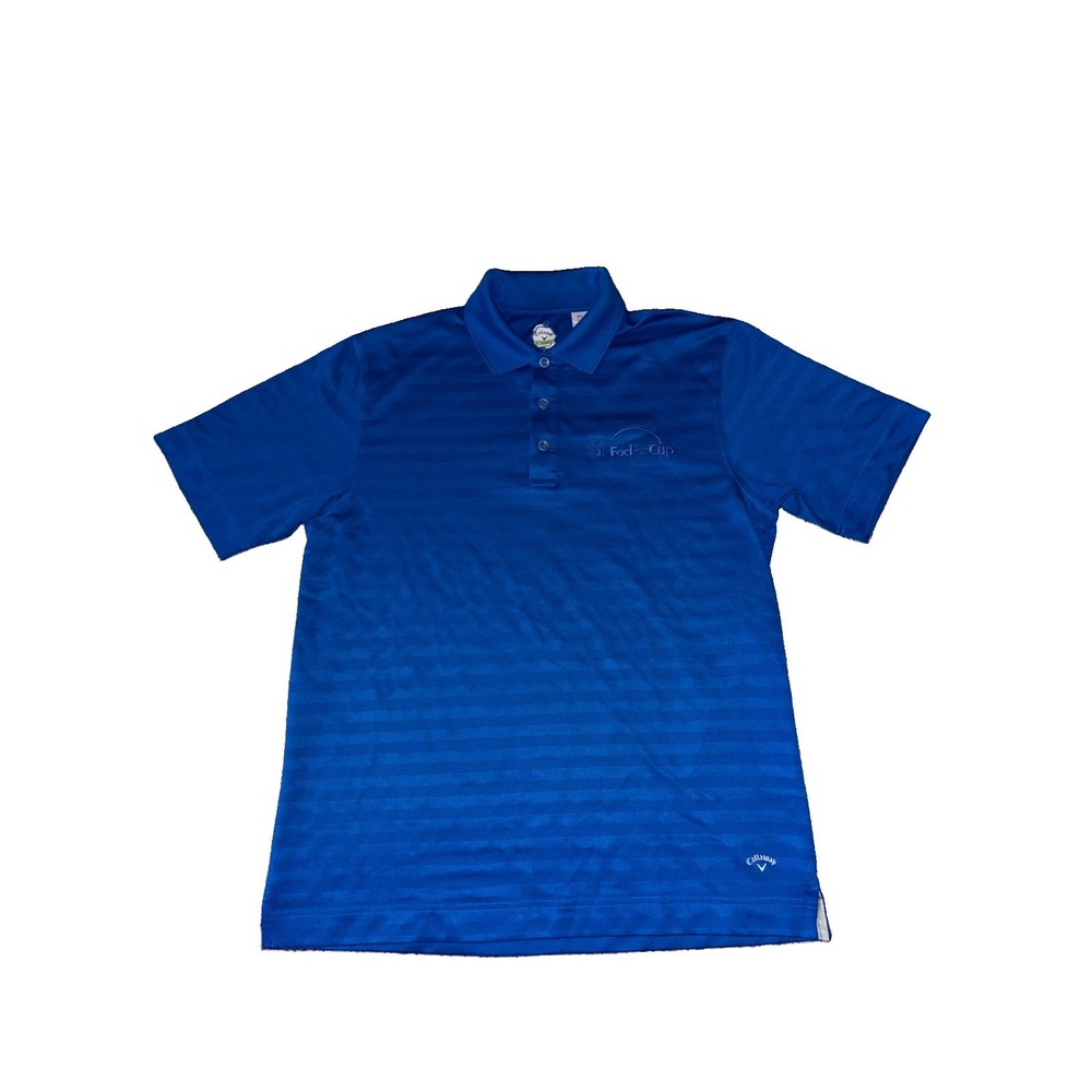 Callaway X Series FedEx Cup Blue Striped Golf Polo Shirt Mens Size M RARE FIND